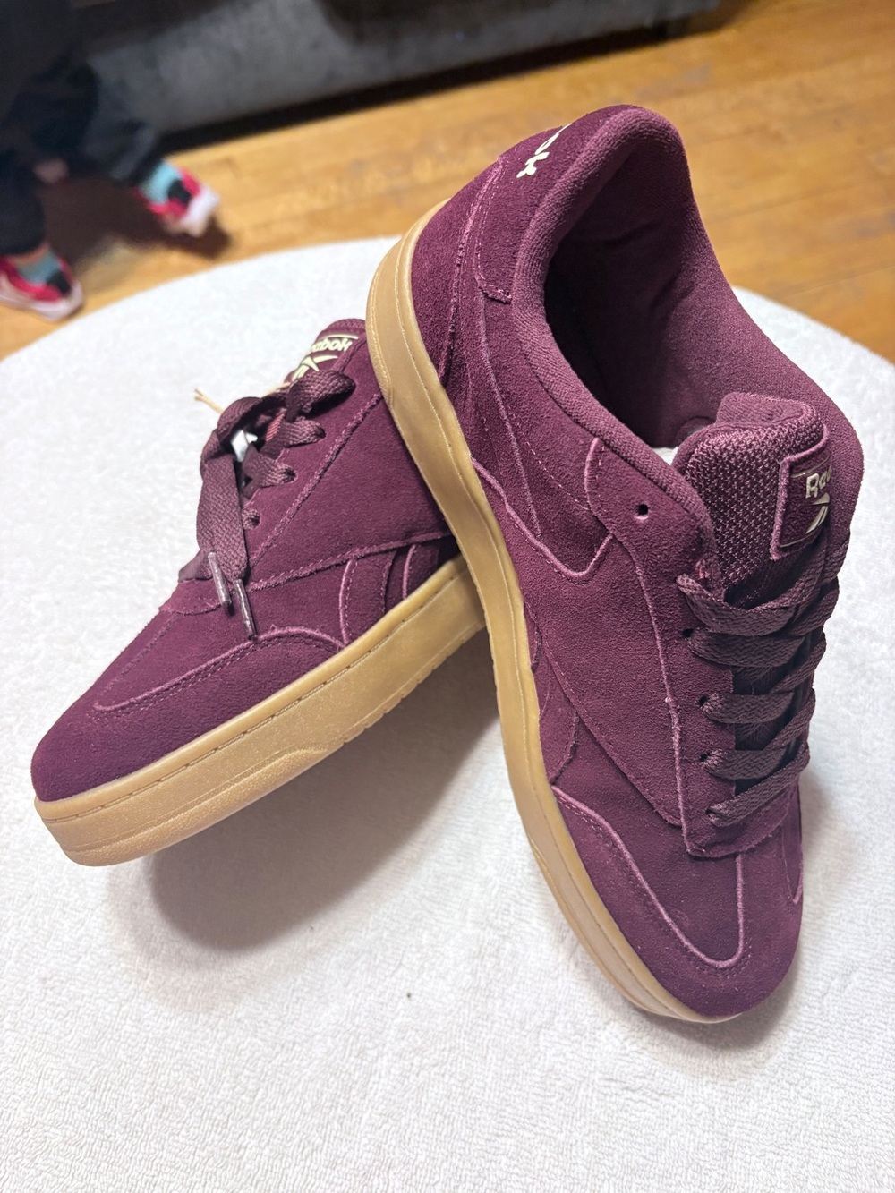 Reebok Men’s Suede Sneakers - Burgundy with Gum Sole